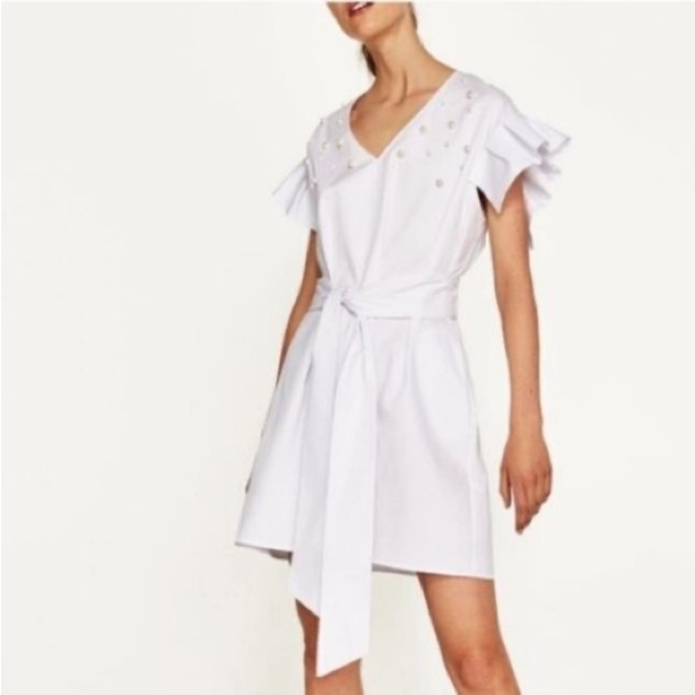 Zara White Pearl Dress